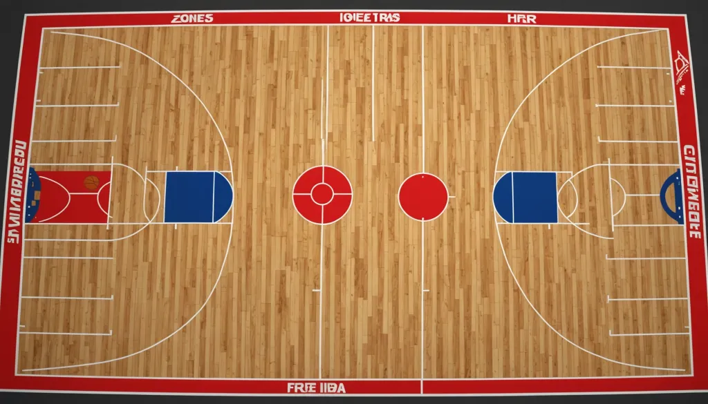 Разметка баскетбольная - Разметка баскетбольной площадки - Все линии и зоны по стандартам ФИБА, трёхочковая дуга и штрафная линия
